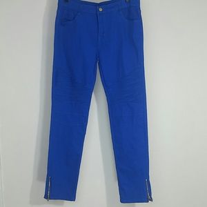 Jeans royal blue Moto skinny stretch mid rise